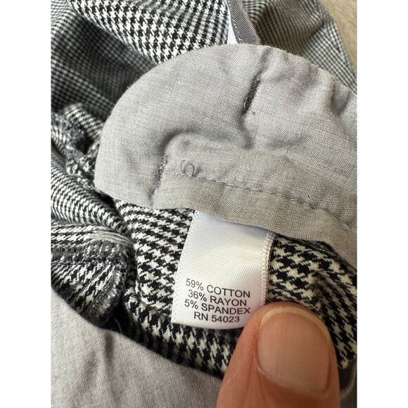 Banana Republic Sloan Fit, Black White Pants, Women's size 2 Houndstooth Checker - Picture 5 of 7